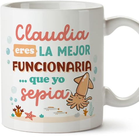 MUGFFINS Tazas Personalizadas para FUNCIONARIA mujer - En Español - Mejor que yo Sepia - 11 oz / 330 ml - Regalo Personalizable original y divertido