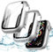 JETech Cover Impermeabile con Pellicola Protettiva per Apple Watch SE (2022/2020) / Series 6 5 4 40mm, Integrato Vetro Temperato Film PC Rigido Protettiva Completa Custodia, 2 Pacco (Argento)