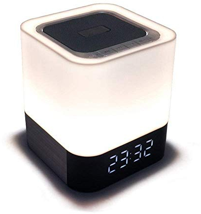 BONOOL Digitaler Wecker – Touch-LED-Lampenwecker, Bluetooth-Lautsprecher, USB-Anschluss, Schlafzimmer-Nachttischwecker