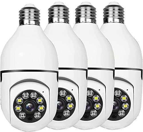 NATHA Paquete de 4 Bombillas para CáMara de Seguridad Al Aire Libre, 2.4G Wifi CáMara de Seguridad con de Luz, Bombilla para CáMara de Seguridad Al Aire Libre