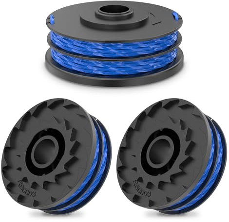 FUSHUI Bobine de fil de rechange pour débroussailleuse, compatible avec Ryobi RLT4027, RLT4125, RLT5027, RLT6030, RLT5127, RLT6130-5132002670 1,6 mm/8,5 m(3 bobines)