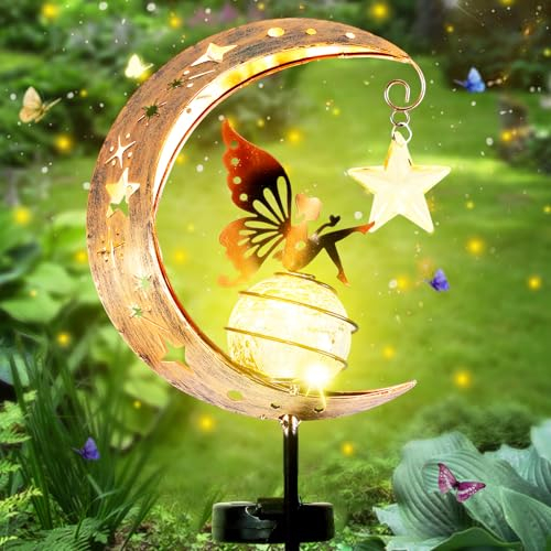 Mond Solarlampen für Außen - Gartendeko, Terassendeko, Solarleuchten für Garten, Terrasse, Hof, Balkon und Rasen