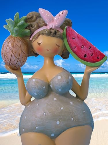 Pommerntraum ®| Maritime Badenixe Dame Lady Stranddame mollige Nana Dekorationsfigur Rubensfigur Sammlerfigur Rubensdame am Strand (Peggy)