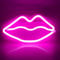Enseigne lumineuse LED en forme de lèvres - Décoration murale - Pour bébé fille - Pour bar, mariage, fête - Rose