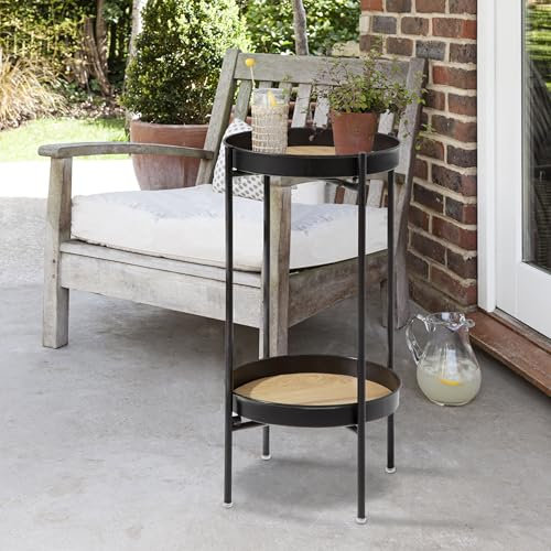 Noa and Nani Solna Garden Patio Occasional Side Table (Black, Small)