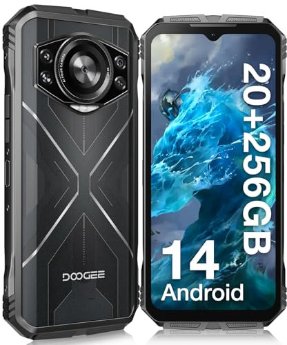 DOOGEE S Cyber Móvil Resistente Android 14, 10800mAh Movil Irrompible, 20GB+256GB/ 6.58”FHD Movil Libre, 50MP+16MP Cámara Móvil Rugerizado,IP68 / IP69K 4G Dual SIM/NFC/Huella Dactilar Plata