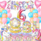 Kit Anniversaire Licorne pour Fille 6 Ans - Décoration avec Assiettes, Ballons pour Enfants - Baby Shower 10 Invités