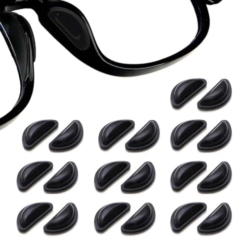 UYVPAER 10 Paia Naselli per Occhiali Silicone Cuscinetti di Naso Adesivo Antiscivolo in Silicone Fermaocchiali per Occhiali Occhiali da Sole Occhiali Vista (3 mm)