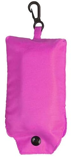 GIDUTEX Einkaufstasche faltbar Verwandelbar in Mini-Taschen-Format inkl. Karabinerhaken (Pink)