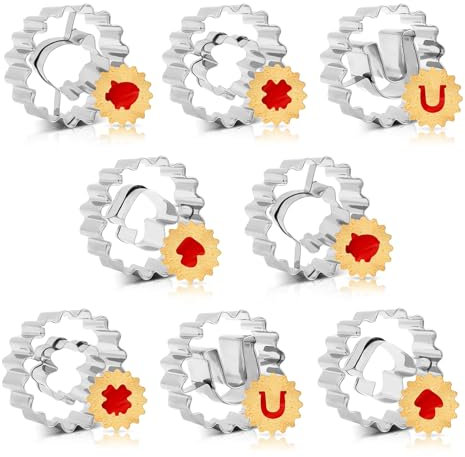 Emporte-pièces, Lot de 8 Pièces Emporte Piece Patisserie en Forme de Champignon, Cochon, fer à Cheval et TrèFle, Emporte-pièces à Fondant pour la Cuisson de Biscuits et GâTeaux