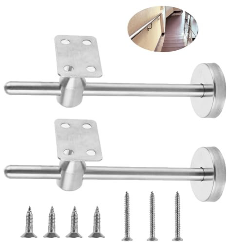 GBACHOOSE 2 Stück Handlaufhalter Verstellbare, 150 mm Handlauf Halterung, Edelstahl Treppengeländer, Innen Wandhalter Zubehör, Handlaufhalterungen, Handlaufträger für Handlauf, Treppengeländer