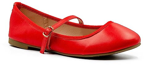 Womens Flat Pumps Girls Dolly Dollie Ballet Ballerina Ladies Work Smart Office Back to School Formal Comfort Round Toe Slip On Flats Shoes with Buckle Strap Wide Fit