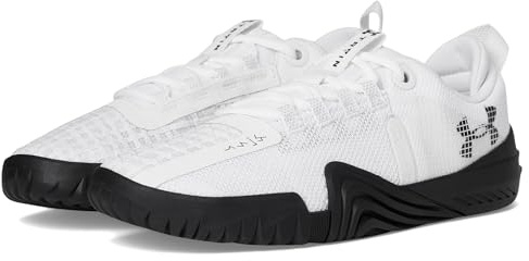 Under Armour Herren Tribase Reign 6 Sneaker, Weiß/Schwarz/Schwarz, 45 EU
