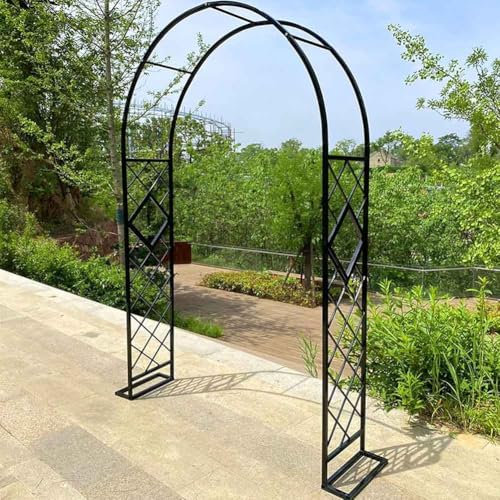 WCQSYY Schwer Rosenbogen Verzinkt Gartenbogen Metall Stabil Torbogen Für Kletterpflanzen Freistehend Pflanzen Rankhilfe Rankgitter Rosengestell Rankbogen 140X230cm 260X230cm,Braun,W260xH230cm