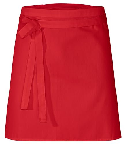 DESERMO 5er Set Premium Schürze 50x80cm (LxB) | Hochwertige Kochschürze-Damen-Herren aus Baumwollmischung | Bequeme Kellnerschürze schützt beim Kochen, Backen | Stoffgewicht 220g/m² (Rot)