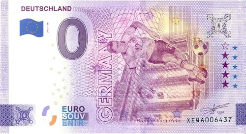 0 Euro Schein Fussball WM 2022 · Deutschland · Souvenir o Null € Souvenirschein