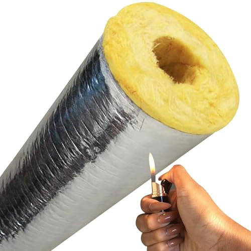 Manchons Isolation Pour Isolation Tuyaux Chauffage, Isolante De Tuyau D'aluminium Anti-Gel Et Calorifuge, Cylindre En Laine De Roche Avec Aluminium, Tube D'isolation Pour L'extérieur(43mm/1.7in*30mm)