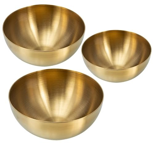 VICASKY Edelstahl-RührschüSsel, 15 cm Kleine Edelstahlschüssel Schale Bowl Schalen Schüssel Bowls Metallschale Edelstahl Klein Goldene Gold Edelstahlschale Suppe Aufbewahrungsschale Aus Weinreben