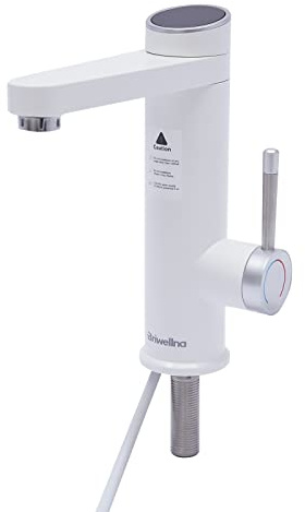Robinet électrique pivotant à 120° 3200 W - Robinet chauffe-eau instantané - Affichage numérique - Robinet intelligent - Convient pour les salles de bains, cuisines, douches, lavabos, etc (blanc)