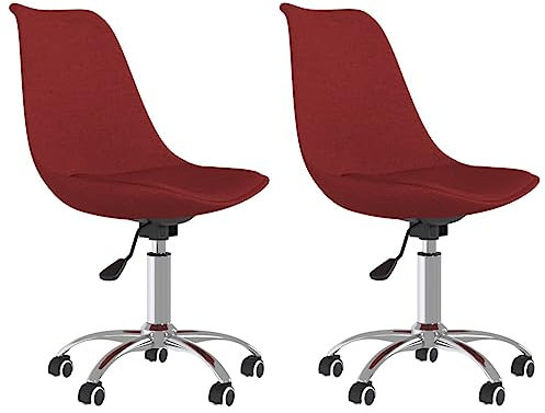Wenjingqi Esszimmerstühle, drehbar, 2 Stück, Stoff, rot, 338351