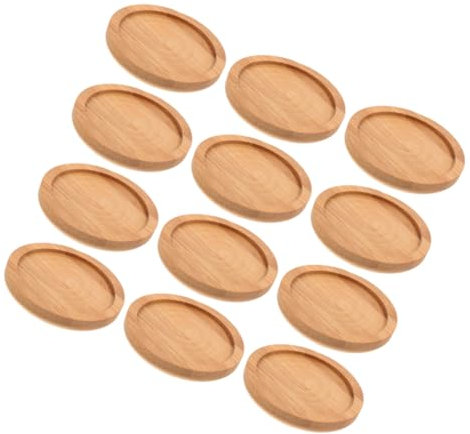 OUNONA 12 Pièces Dessous De Verre en Bambou sous-Verres Ronds en Bambou De Tasse d'eau Coupe-Tasses à Thé Coussinets De Tasse Isolés à La Chaleur sous-Verres Décoratifs Beige