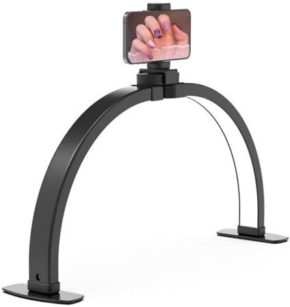 Lampada da scrivania pieghevole a mezzaluna for unghie con supporto for telefono, lampada di bellezza in modalità multifunzionali per tatuaggio, manicure e ciglia finte