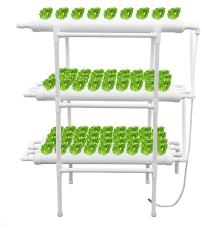 Hydrokultur-Anbausystem, 3 Etagen mit 108 PflanzpläTzen, Hydroponische GäRtnerei System Soilless Anbau AusrüStung Pipeline Bepflanzung Set, Geeignet für BegrüNung Projekte, Home Gardening Ect