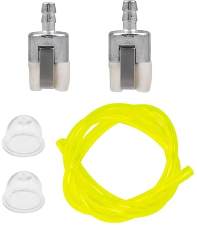Benzinschlauch Benzinfilter Primer Bulb Satz, Universal Motor Ersatzteile für Garten Rasenmäher Kettensäge Strimmer