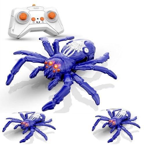 Hex Bots,Wall Crawler Spider Rc,Wall-Climbing Spider Toy,With LED Glowing Eyes,Cool Prank Gadgets 2025,Christmas Birthday Gifts for Boys Girls