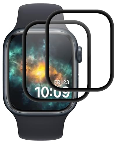 IQShield Verre Trempé pour Apple Watch 40mm SE 3/ SE2 / SE, Haut Définition Protection écran, 2 Pièces Vitre Protection de Anti Rayures, 3D Couverture Complète, Sensible au Toucher, Sans Bulles