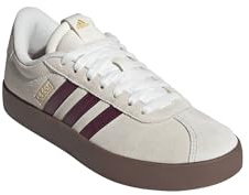 adidas VL Court 3.0 Damen Sneaker Schuhe KJ5140 Off White/Maroon/Gum | Dieser schlichte adidas Schuh aus weichem Leder mit leichter Dämpfung und vulkanisierter Gummiaußensohle bietet Komfort.
