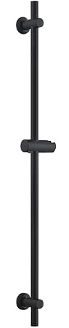 JOHO Barre de douche en acier inoxydable avec support de douchette et fixations murales réglable compatible trous existants, colonne de douche 100 cm noir