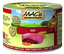 MAC'S Nassfutter CAT RIND getreidefrei für Katzen 70% Fleischanteil 400g Dose