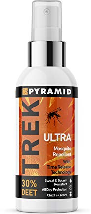 Pyramid Trek Ultra Mosquito & Insect Repellent 30% DEET 12 Hrs Protection | Max Length Mosquito Repellent Spray. For Travel, Trekking, Camping & Festivals. Sweat & Splash Resistant. 60ml. 0.08kg Age 2+