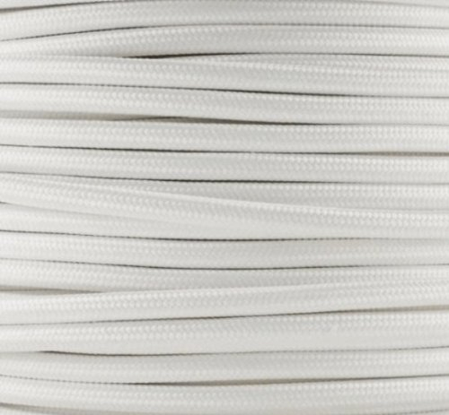 Textilkabel, Stoffkabel, Farbe Weis 2 adrig 2 x 0,75 mm² rund (Meterware)