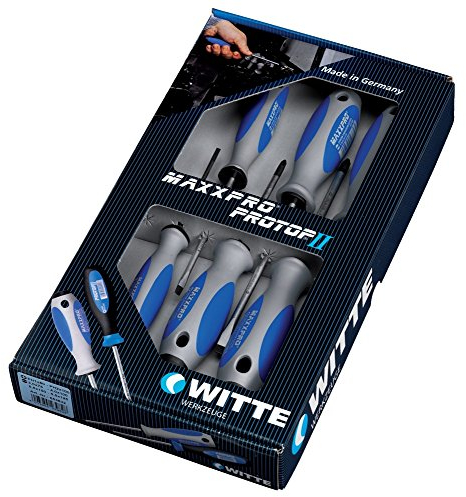 Witte 653864 Maxxpro-Schraubendreher-Satz 6-teilig, SB/PH 1/PH 2 in Kartonverpackung