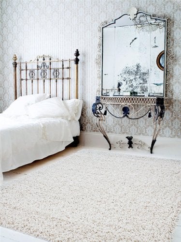 Benuta Shaggy Hochflor Teppich Swirls, Kunstfaser, Beige, 80x150 cm