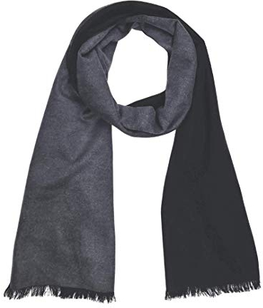 SEABRIGHT Schal 100% Seide Seidenflanell Seidenschal Flauschig Warm Dick SC-S-CDF-1404E3 Schwarz Grau Anthrazit einfarbig unifarbig Unifarbe