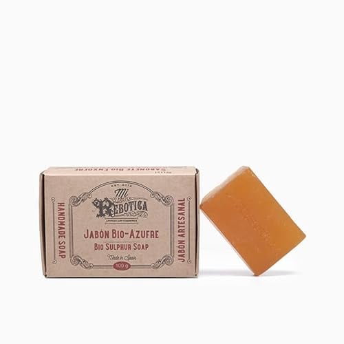MI REBOTICA Schwefelseife, Akne-Seife, 115 g, Gesichtsseife für fettige und zu Akne neigende Haut, wirksame Reinigungsmittel mit antiseborrhoischer Wirkung, lindert Juckreiz und Gesichtsrötungen
