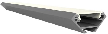 LED Aluminium Profil V2 Pollux 2 Meter Weis mit klare abdeckung f. LED Streifen Eckprofil Aluprofil