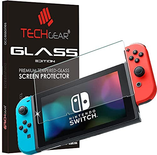 TECHGEAR VERRE Trempé pour Nintendo Switch, Protecteur d'Écran Original en Verre Trempé Compatible pour Nintendo Switch