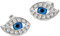 CLEVER SCHMUCK Evil Eye Damen Ohrstecker Auge 10 x 6 mm blau mit Zirkonias Hamsa Schutz böser Blick Sterling Silber 925 im Schmucketui blau