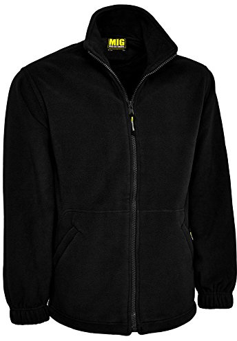 MIG - Mud Ice Gravel Mens Classic Fleece Jacket Coat Sizes XS to 4XL - Work Leisure Sports Casual (2XL - XXL, Black)
