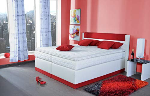AUKONA Boxspringbett Thea 90x200, Farbe wählen und ändern, 7 Zonen Taschenfederkern-Matratze, H2 H3 H4, Komfortschaum-Topper, Lieferung und Aufbau kostenlos
