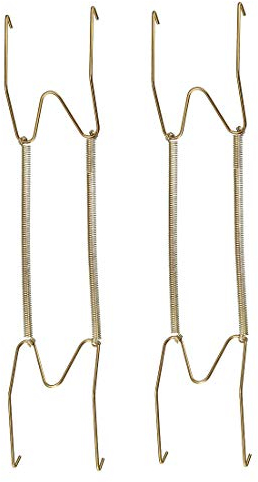 sourcing map Plate Hanger, 14-inch W Type Zinc Plated Invisible Wall Decorative Hooks, 2 Pcs