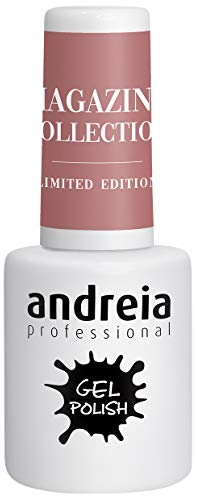 Andreia Semi-Permanent Nail Gel Polish for UV/LED Lamp - Intense Shine and 4 weeks Lasting Manicure Nail Gel Varnish - Magazine Collection - Colour MZ5 Nude Caramel - 10.5ml