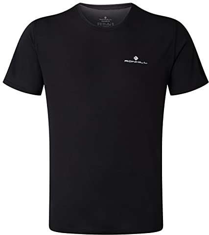 Ronhill Men's Core S/S Tee T Shirt, Black/Bright White, M UK