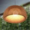 SHIKUN - Lámpara de techo tejida de bambú con pantalla, lámpara colgante de estilo vietnamita, lámpara de techo decorativa para restaurante, pasillo, sala de estar, bar, café, 30 x 18 cm