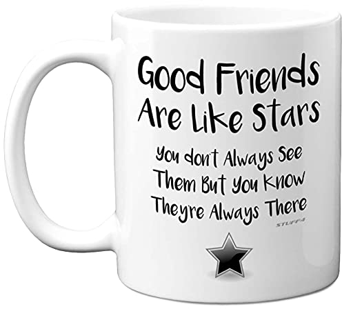 Best Friends Mug - Good Friends are Like Stars - 11oz Dishwasher Safe Ceramic Mug for Women or Men, Perfect for Birthday, Mother's Day