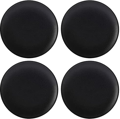 Maxwell & Williams Caviar Dinner Plates, Coupe Rim, Porcelain, Black, 27.5 cm, 4 Piece Dinner Plate Set, POAX0068
